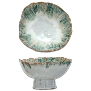 Reactive Glaze Ceramic Footed Bowl