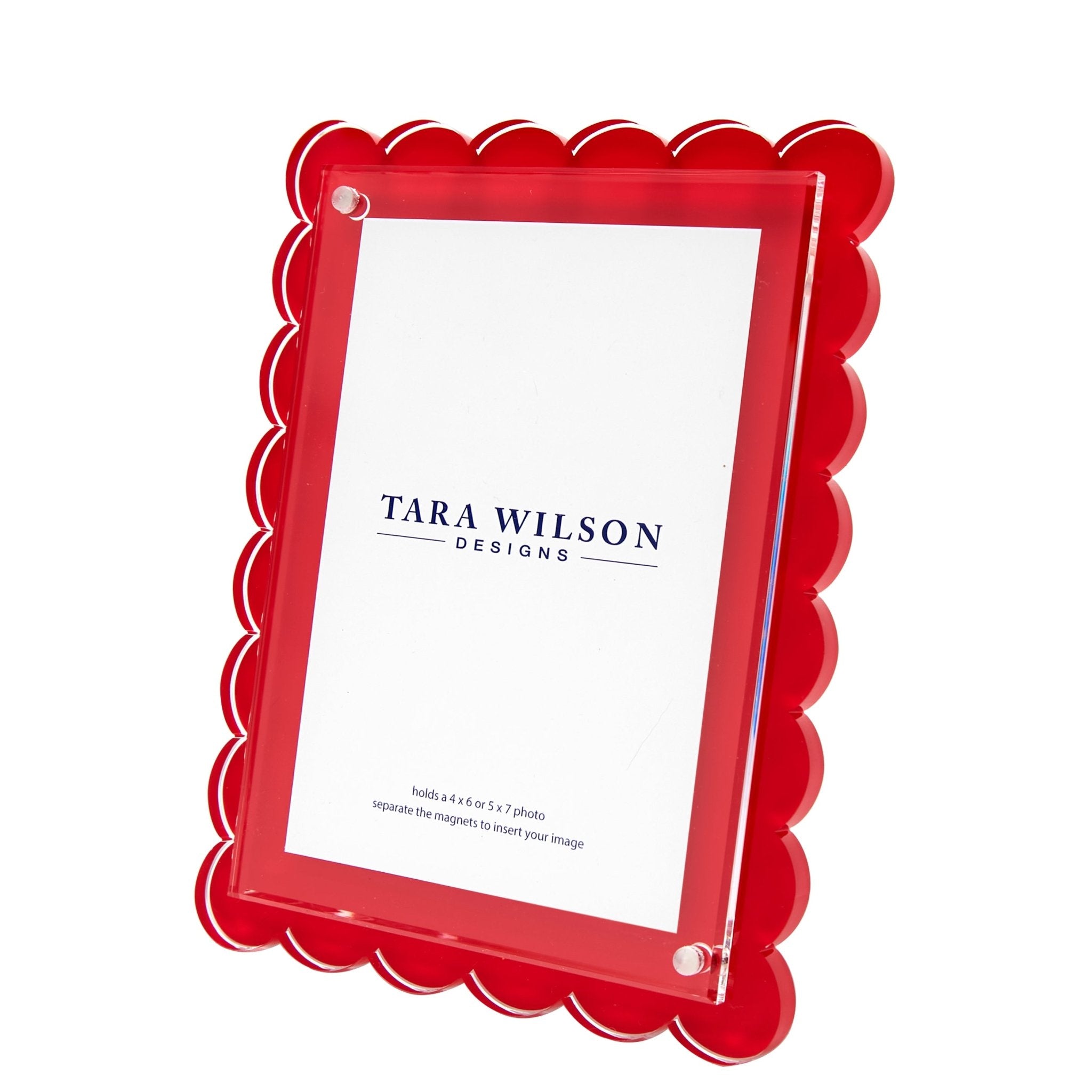 Red Acrylic Scallop Frame