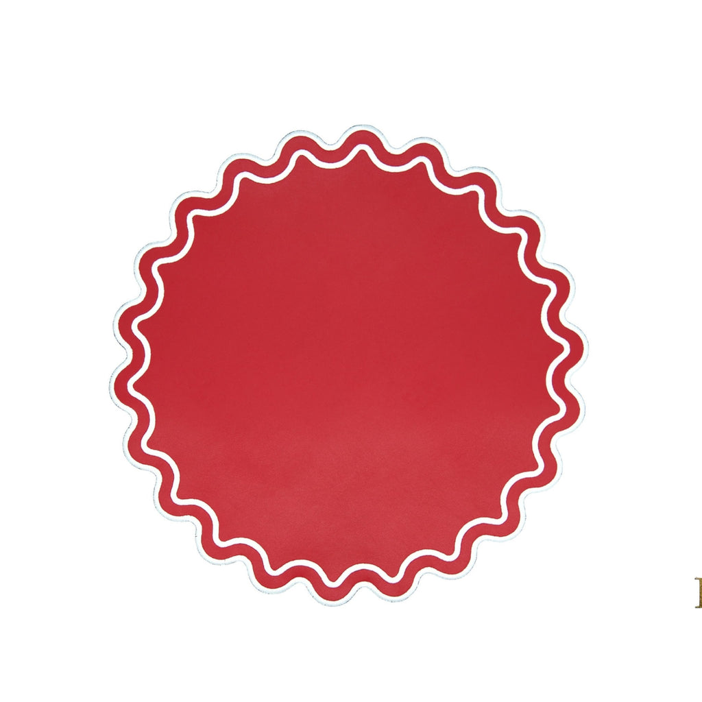 SOLACE RED FAUX LEATHER PLACEMAT (Set Of 4)
