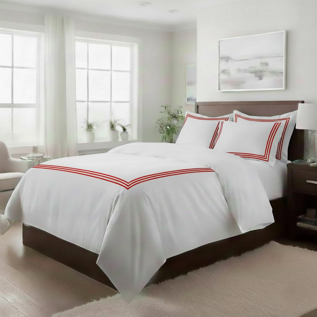 500TC Cotton Sateen Triple-Embroidery Duvet Cover Set
