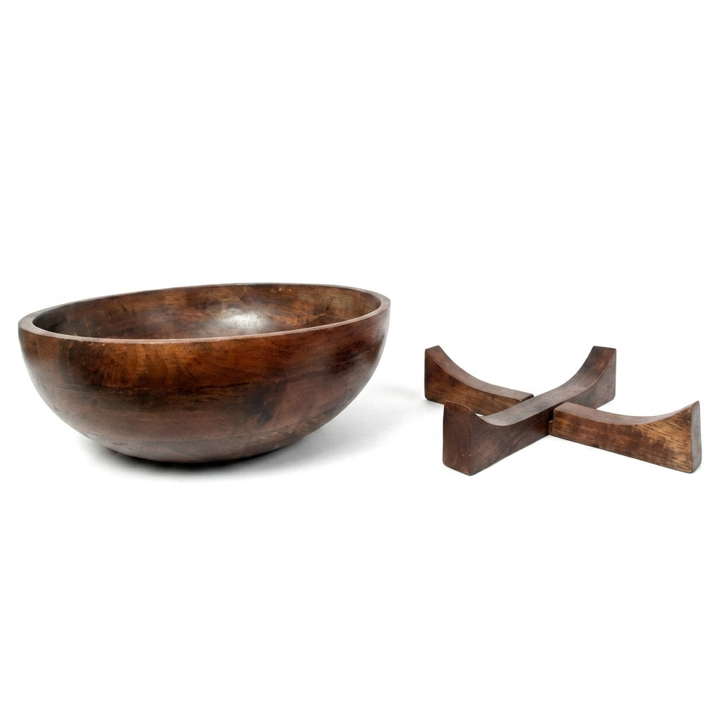 House of Avana Mango Wood Bowl with Stand