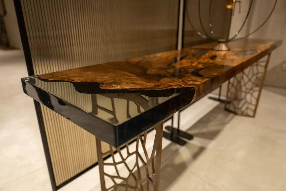 Voronoi Walnut & Resin Console Table