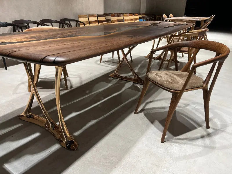 Osso Sculptural Walnut & Epoxy Dining Table