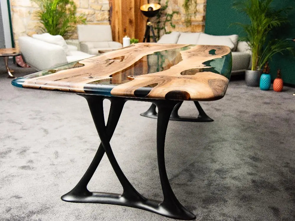Osso Sculptural Walnut & Epoxy Dining Table