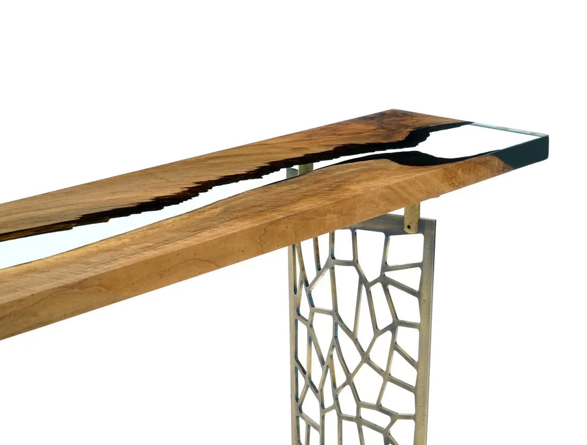 Voronoi Walnut & Resin Console Table