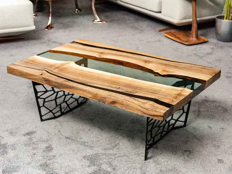 Voronoi Walnut & Resin River Coffee Table