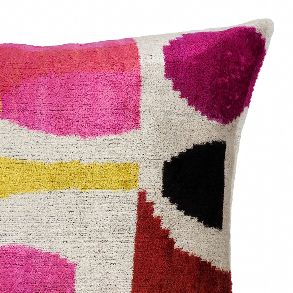 Rio Rio Silk Velvet Ikat Throw Pillow Cover, 20 x 20
