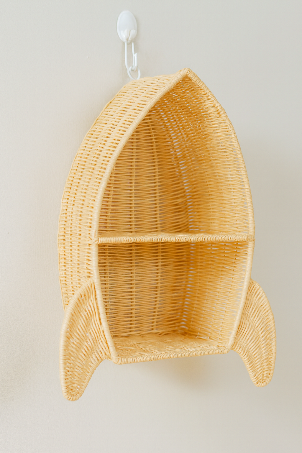 Natural Rattan Rocket Wall Shelf