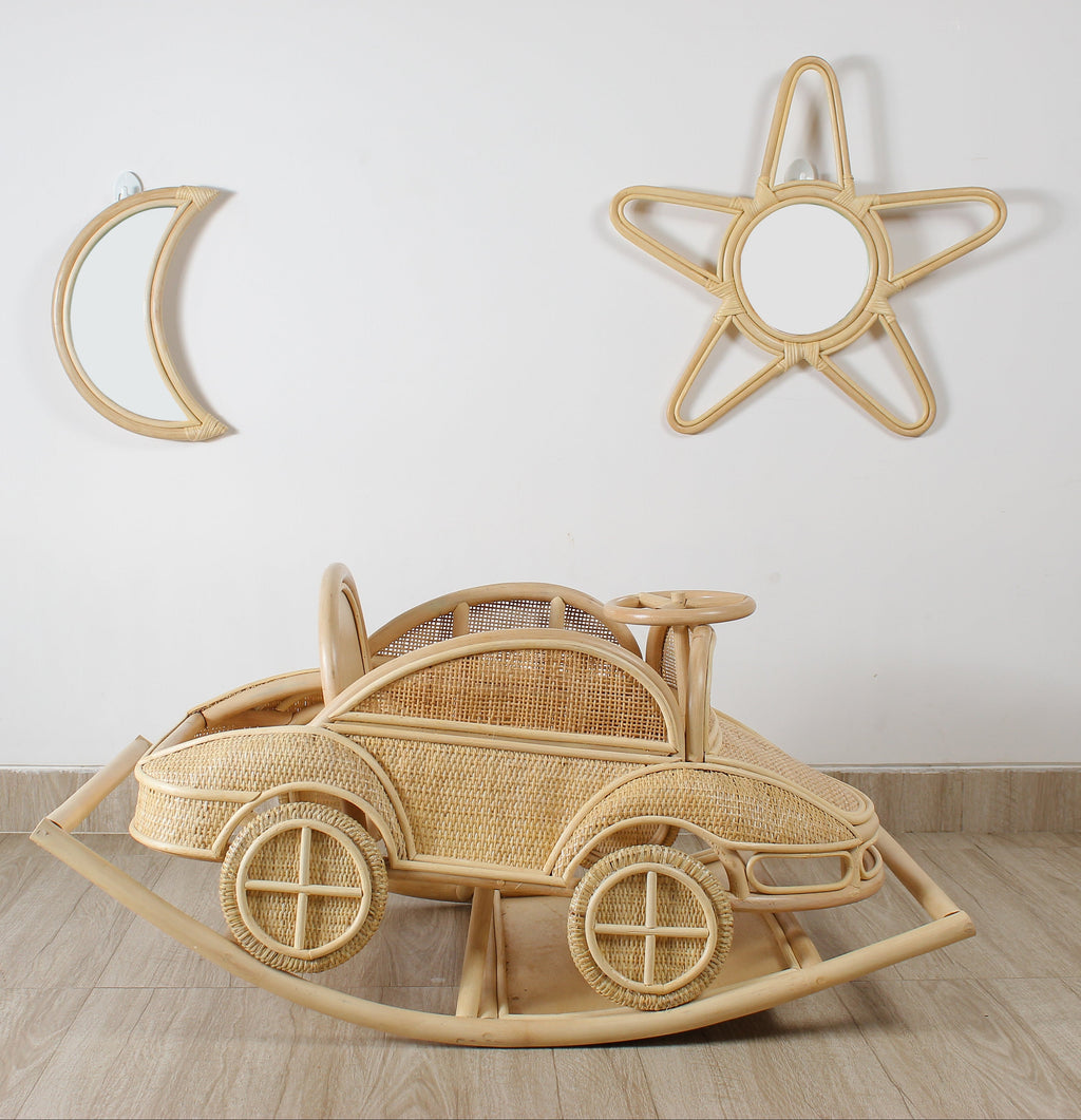 Vintage Rattan Rocking Car