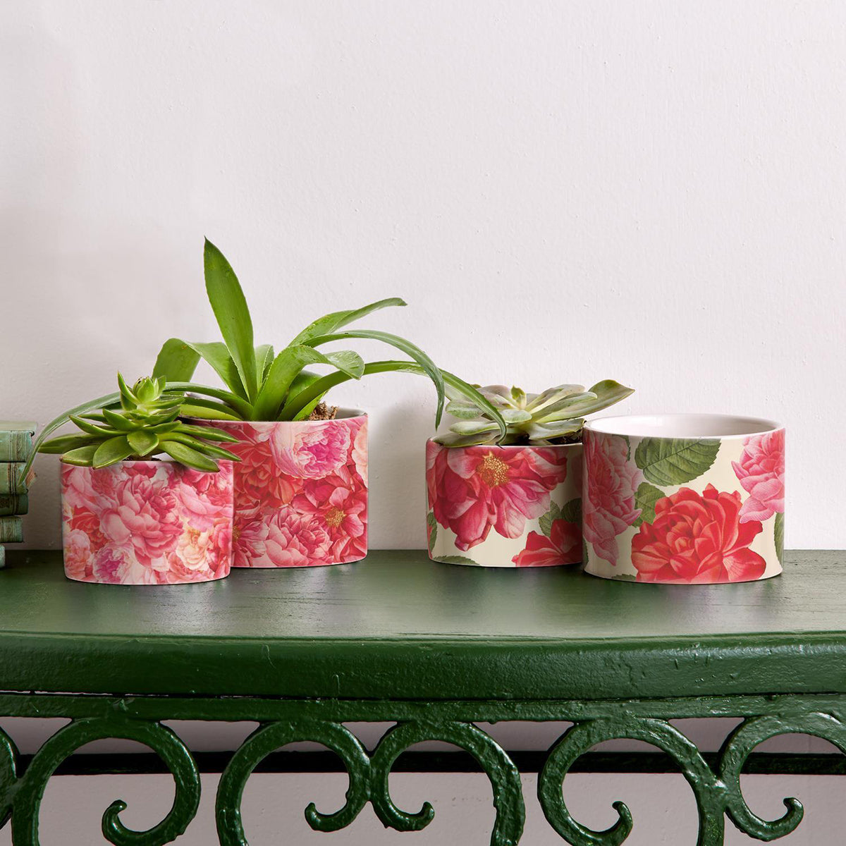 Rose Floral Ceramic Cachepot