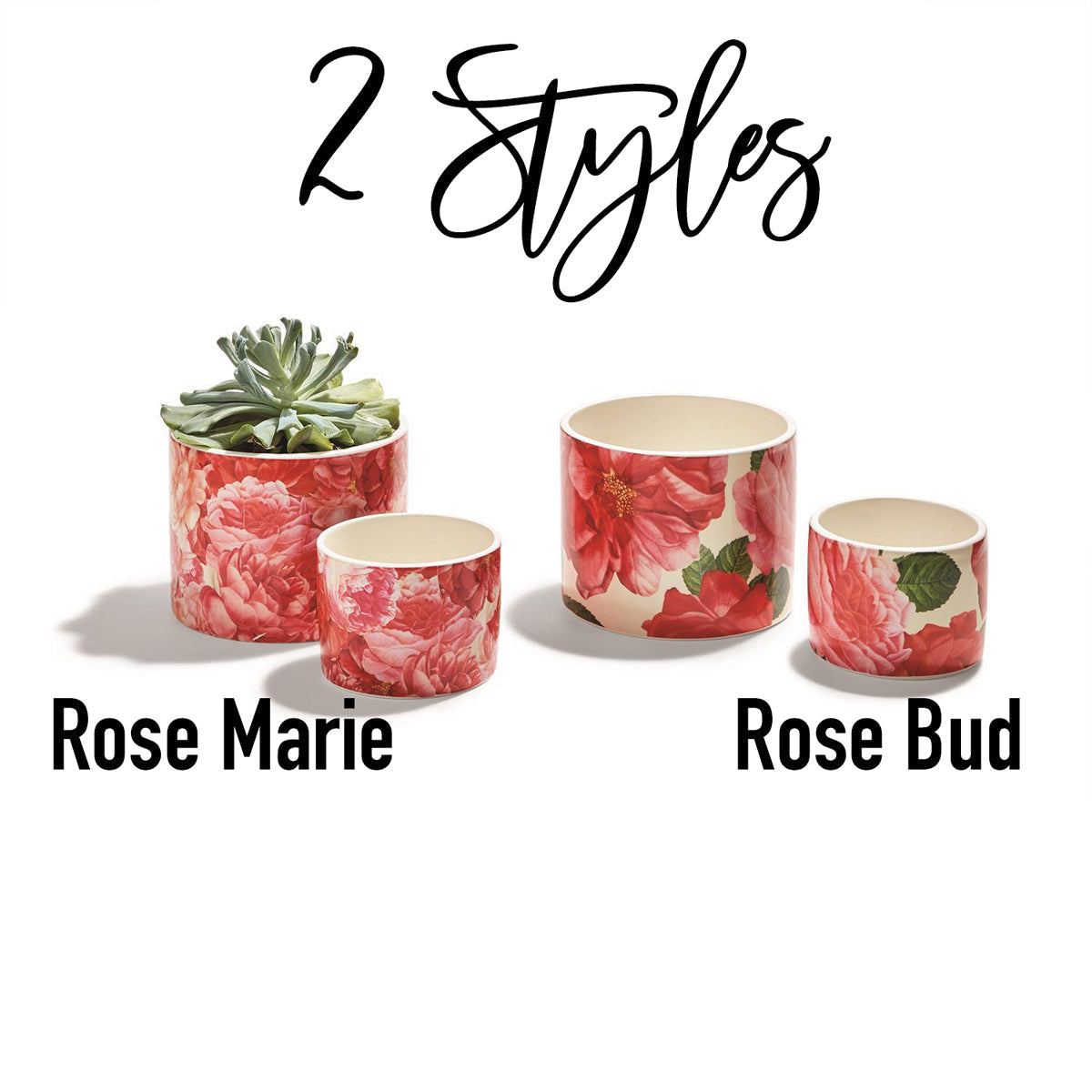 Rose Floral Ceramic Cachepot
