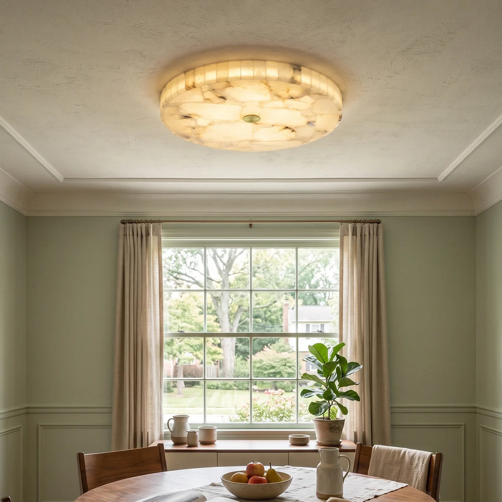 Alabaster Round Ceiling Lamp
