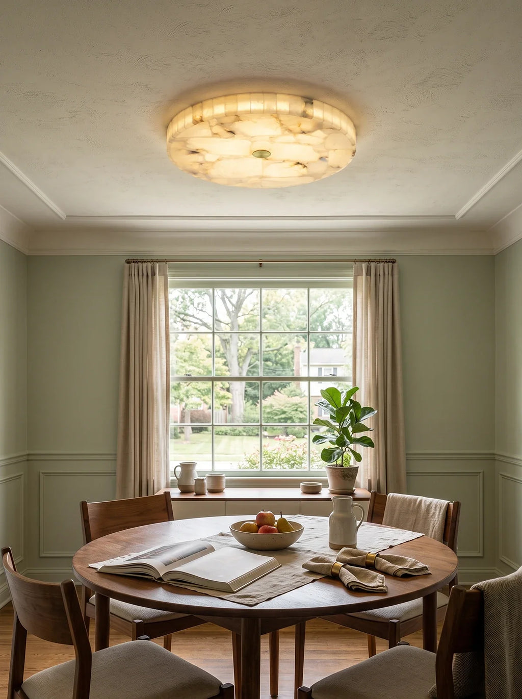 Alabaster Round Ceiling Lamp