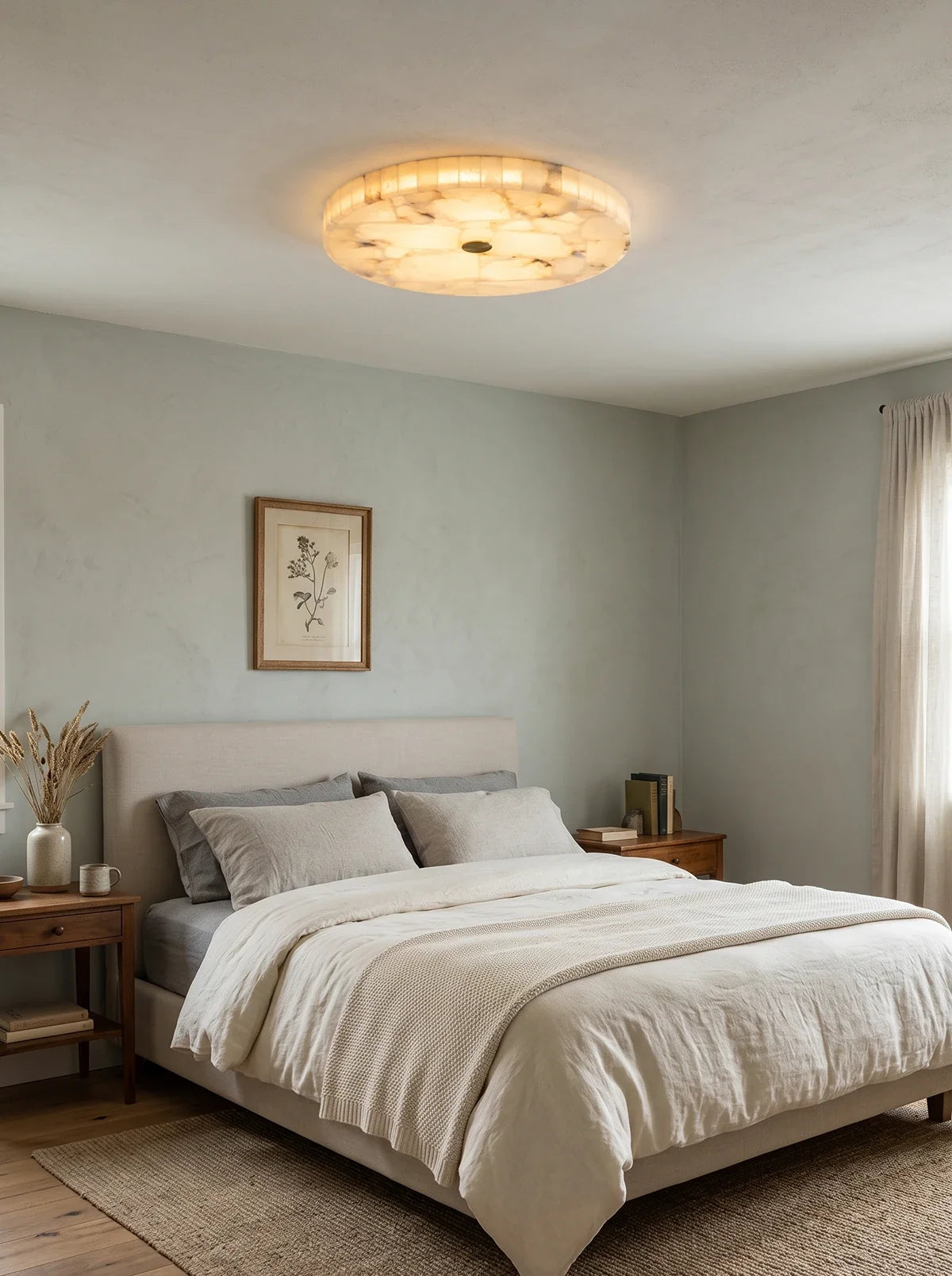 Alabaster Round Ceiling Lamp