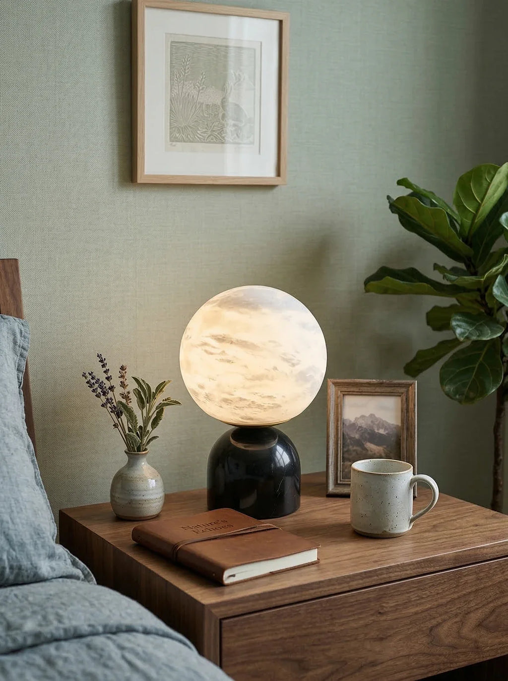 Round Alabaster Table Lamp