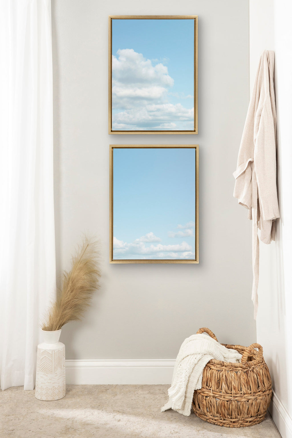 Sylvie Soft and Fluffy Clouds Framed Canvas by Stephanie Klatt