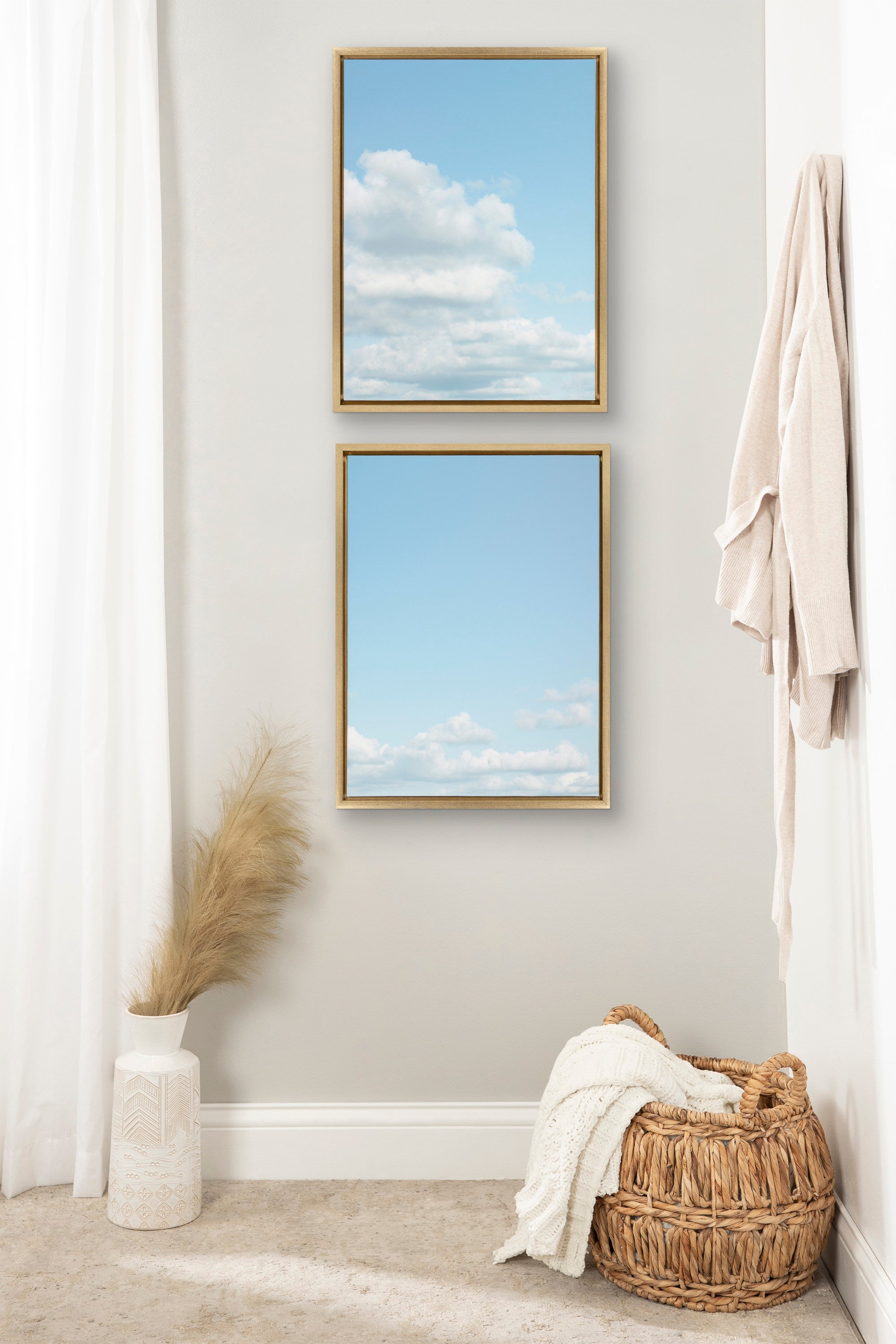 Sylvie Soft and Fluffy Clouds Framed Canvas by Stephanie Klatt
