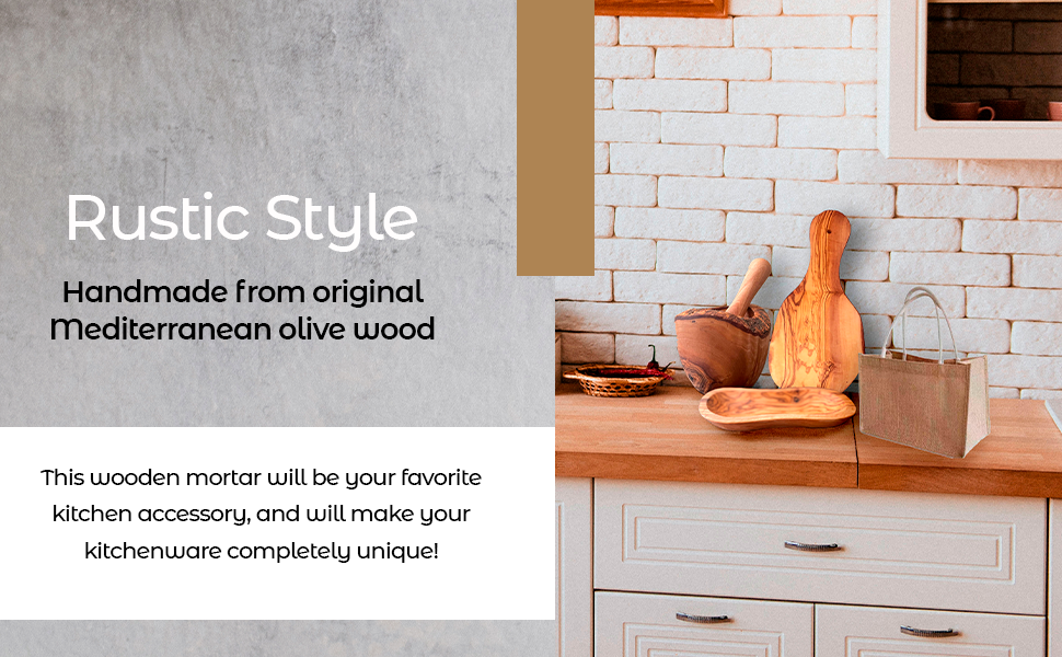Olive Wood Mortar & Pestle