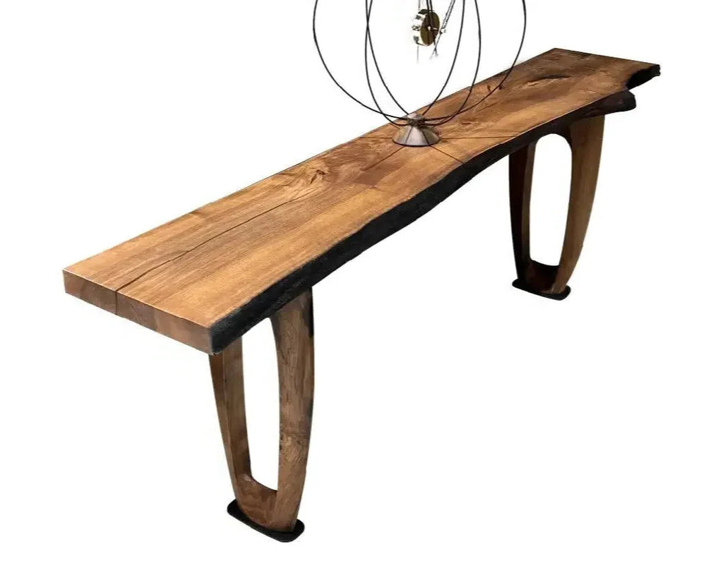 Solid Walnut Sculptural Console Table