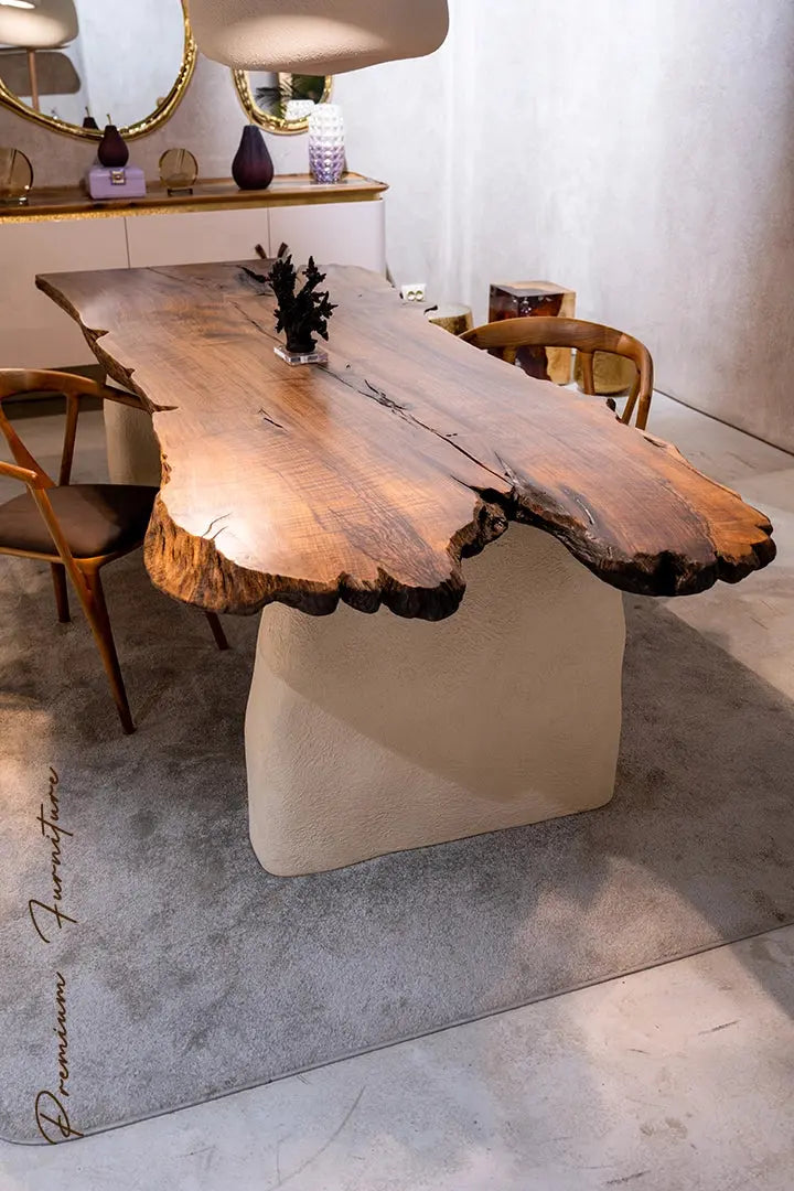 Wabi-Sabi Solid Walnut Dining Table