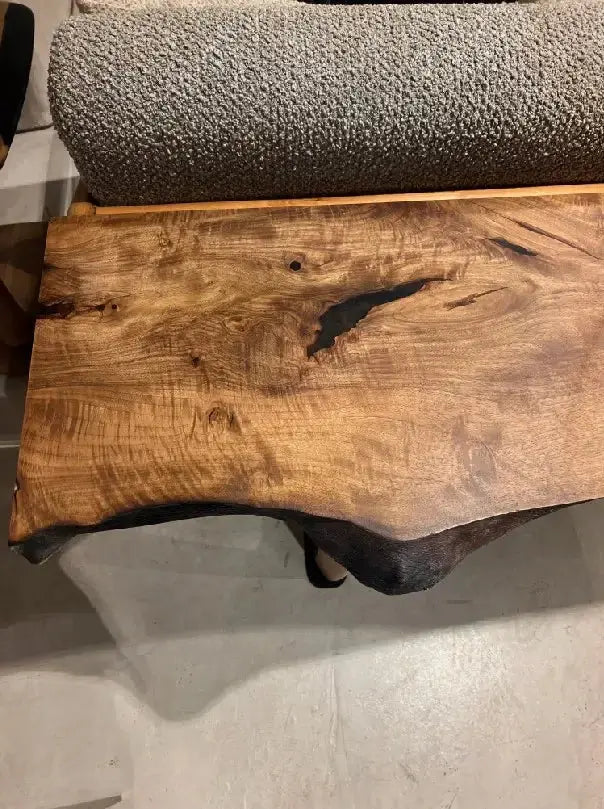 Solid Walnut Sculptural Console Table