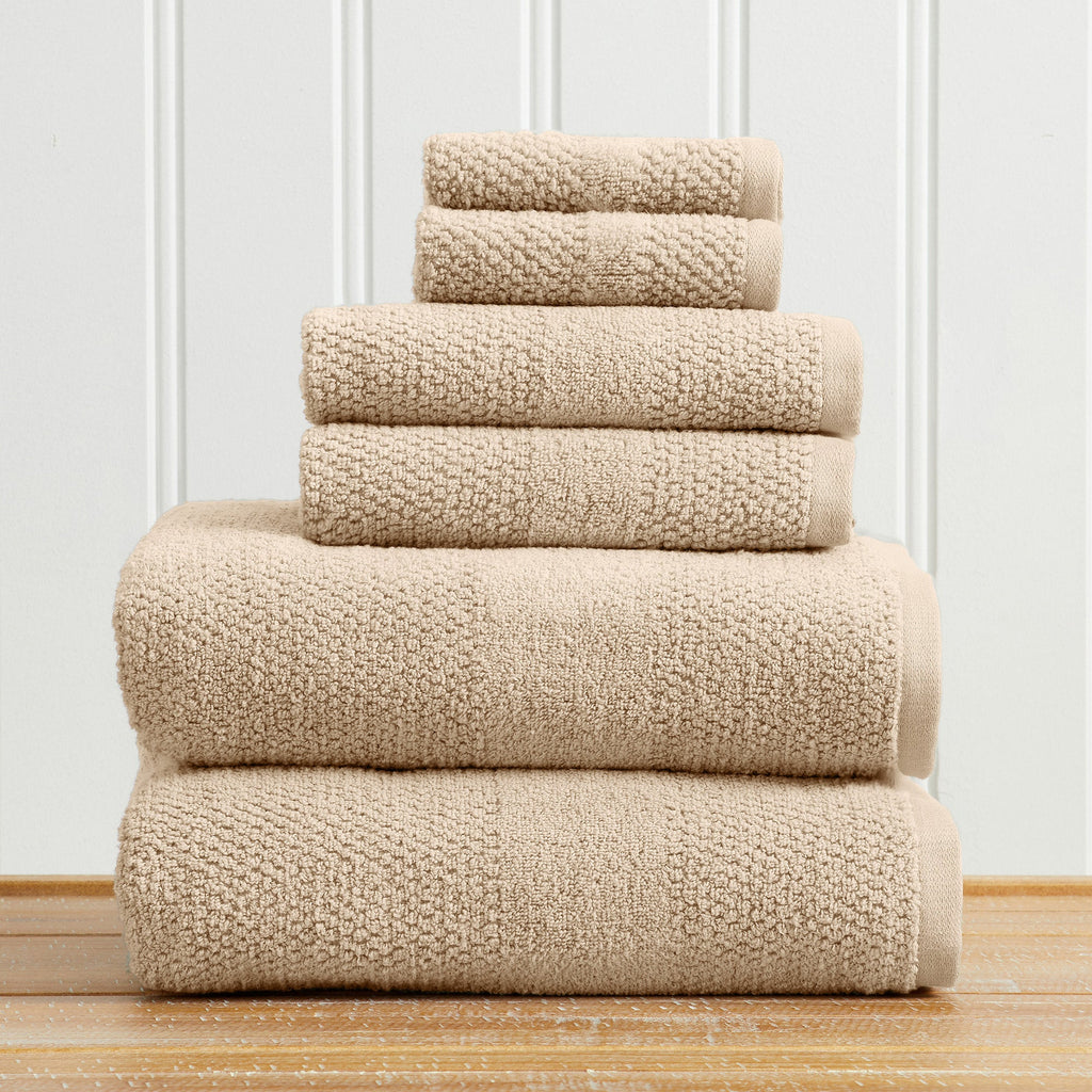 Marbella Cotton Woven-Texture Bath Towel Set