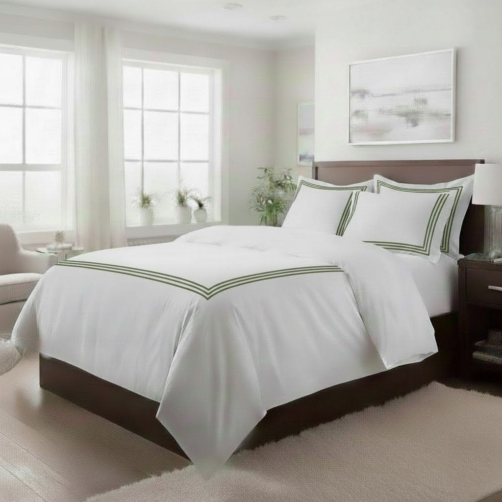 500TC Cotton Sateen Triple-Embroidery Duvet Cover Set