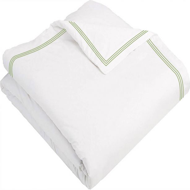 400TC Cotton Triple Edge Embroidery Sateen Solid Duvet Cover Set