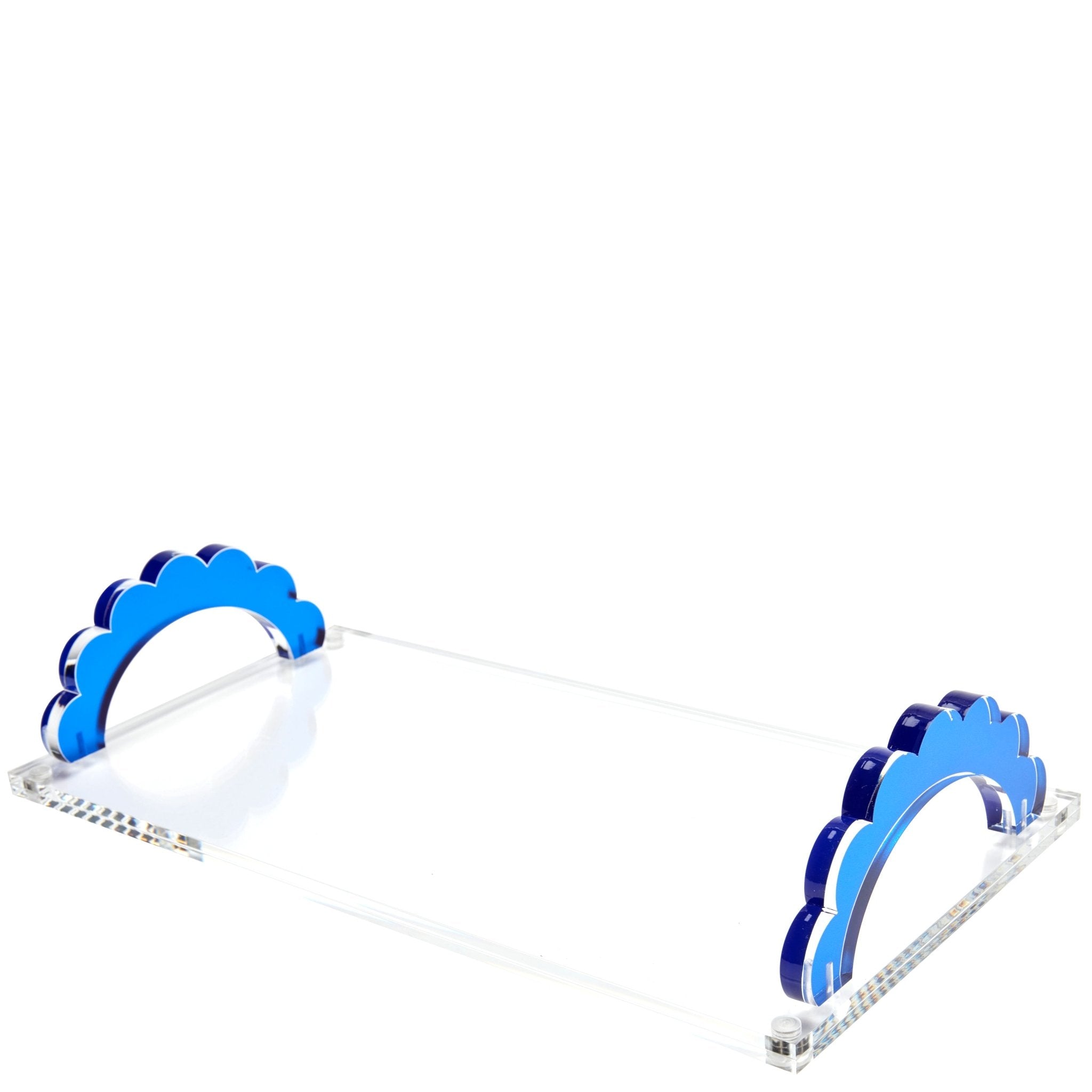 Sapphire Acrylic Scallop Handle Photo Tray