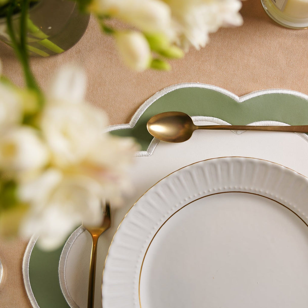 SERENITY WHITE FAUX LEATHER PLACEMAT (Set Of 4)