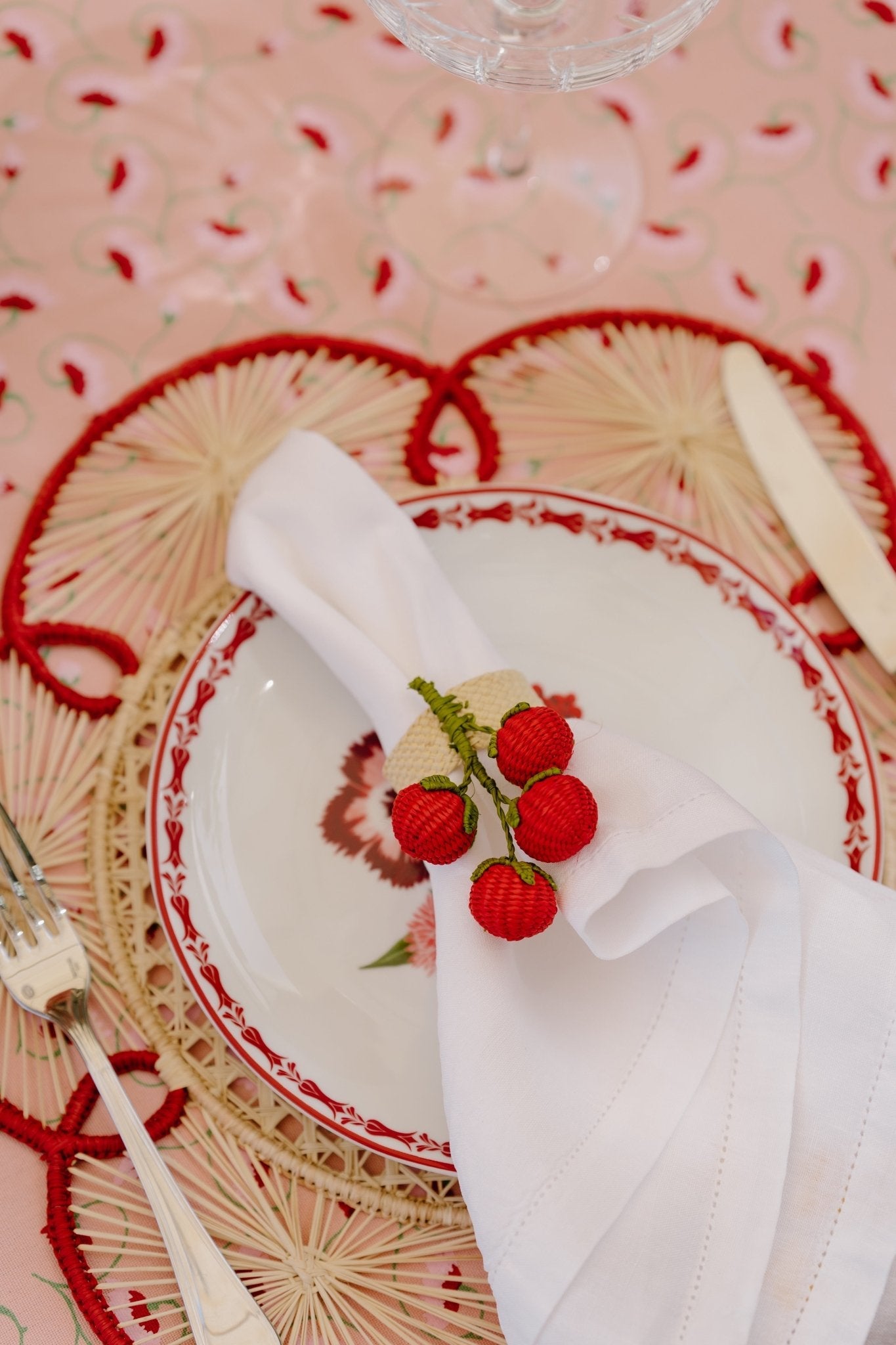 Handwoven Iraca Pomodori Iraca Napkin Rings