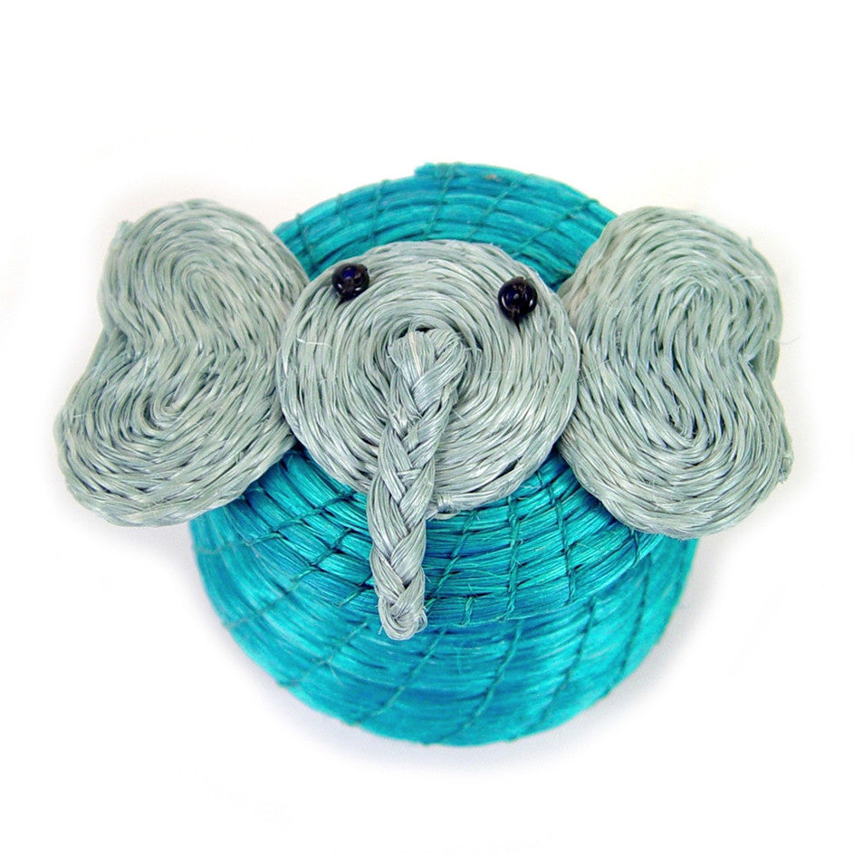Elephant Tiny Basket - Turquoise Blue
