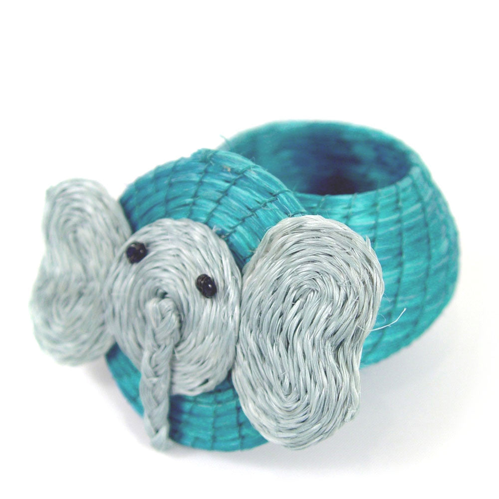 Elephant Tiny Basket - Turquoise Blue