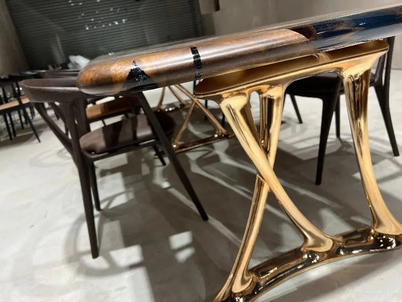 Osso Sculptural Walnut & Epoxy Dining Table