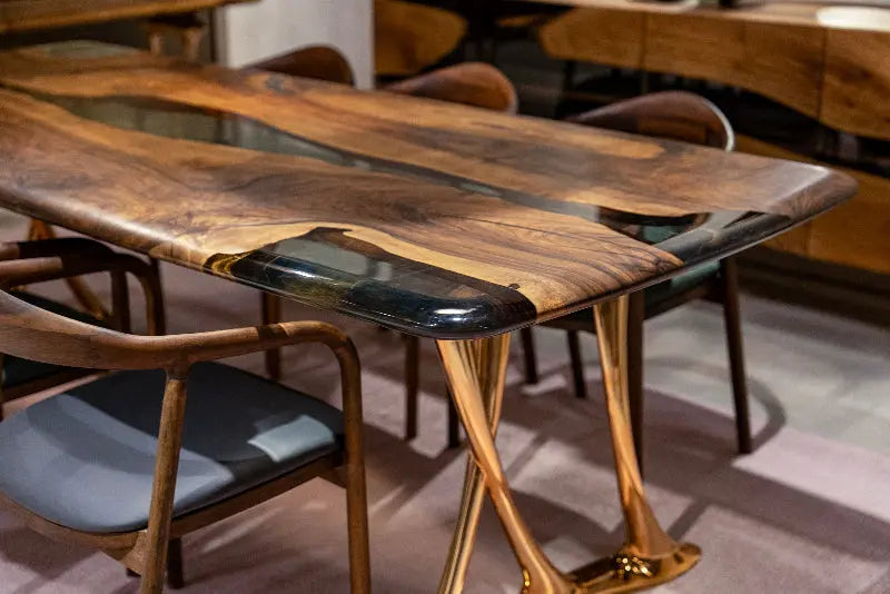Osso Sculptural Walnut & Epoxy Dining Table