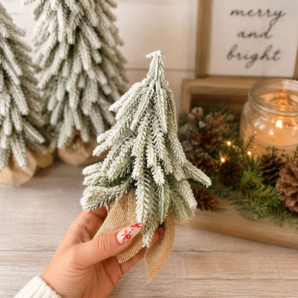 Flocked Mini Christmas Trees