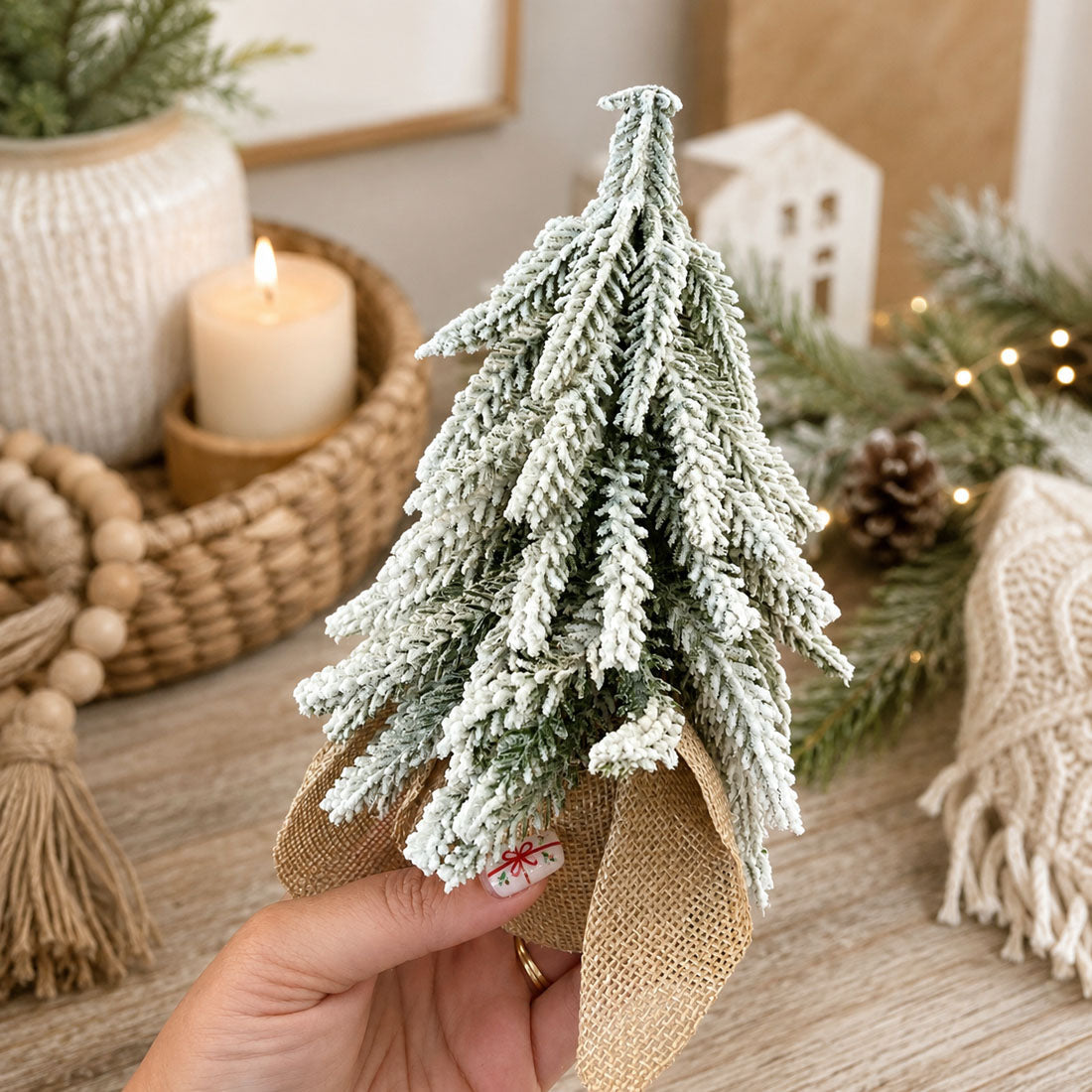 Flocked Mini Christmas Trees