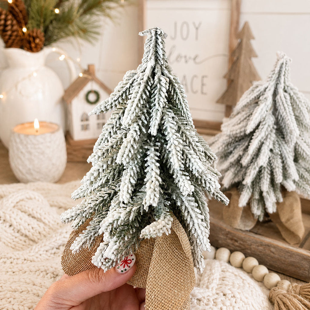Flocked Mini Christmas Trees
