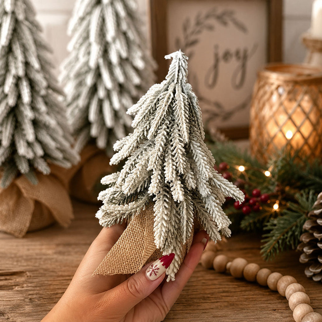 Flocked Mini Christmas Trees