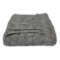 Smoke Gray Alpaca-Merino Cable-Knit Throw