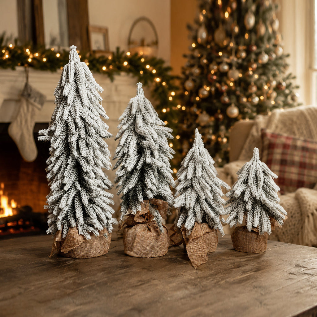 Flocked Mini Christmas Trees
