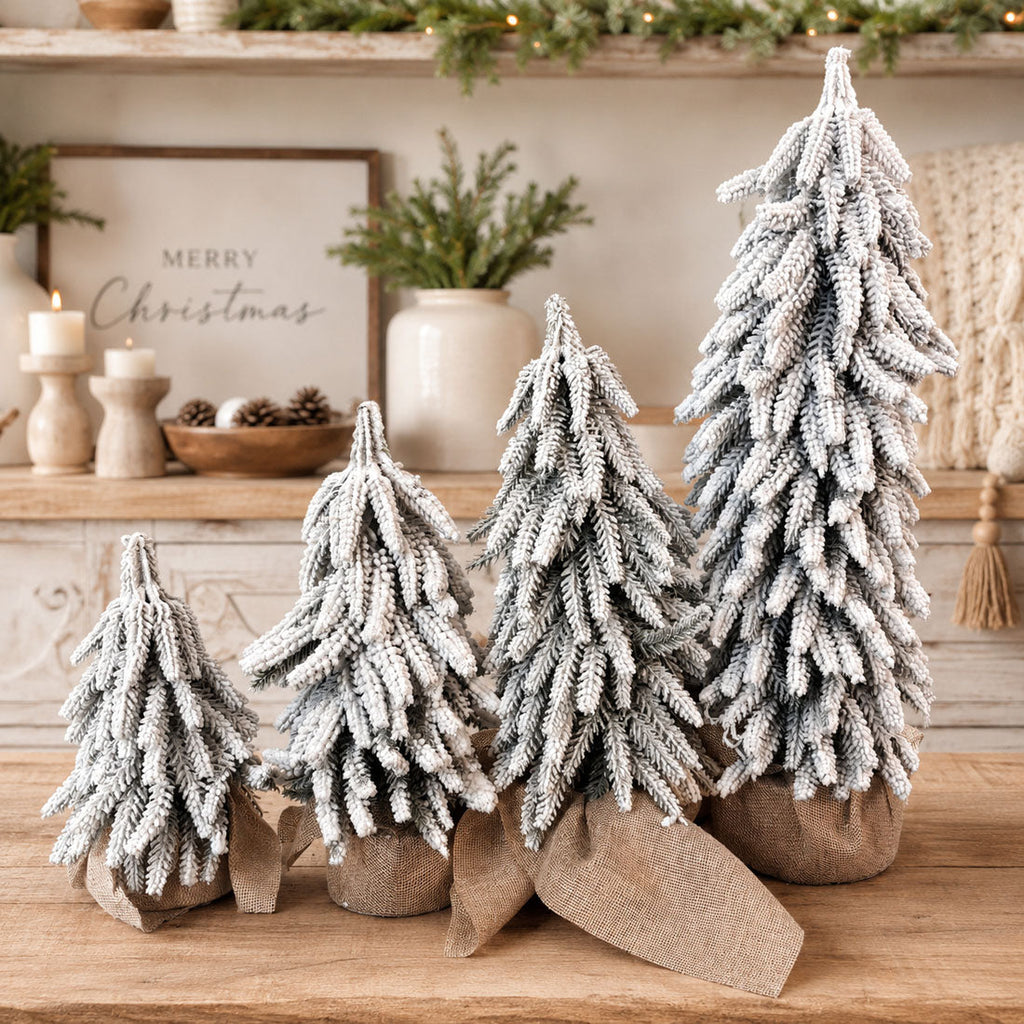Flocked Mini Christmas Trees