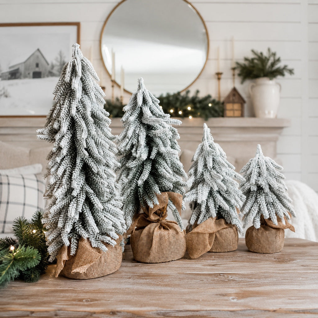 Flocked Mini Christmas Trees
