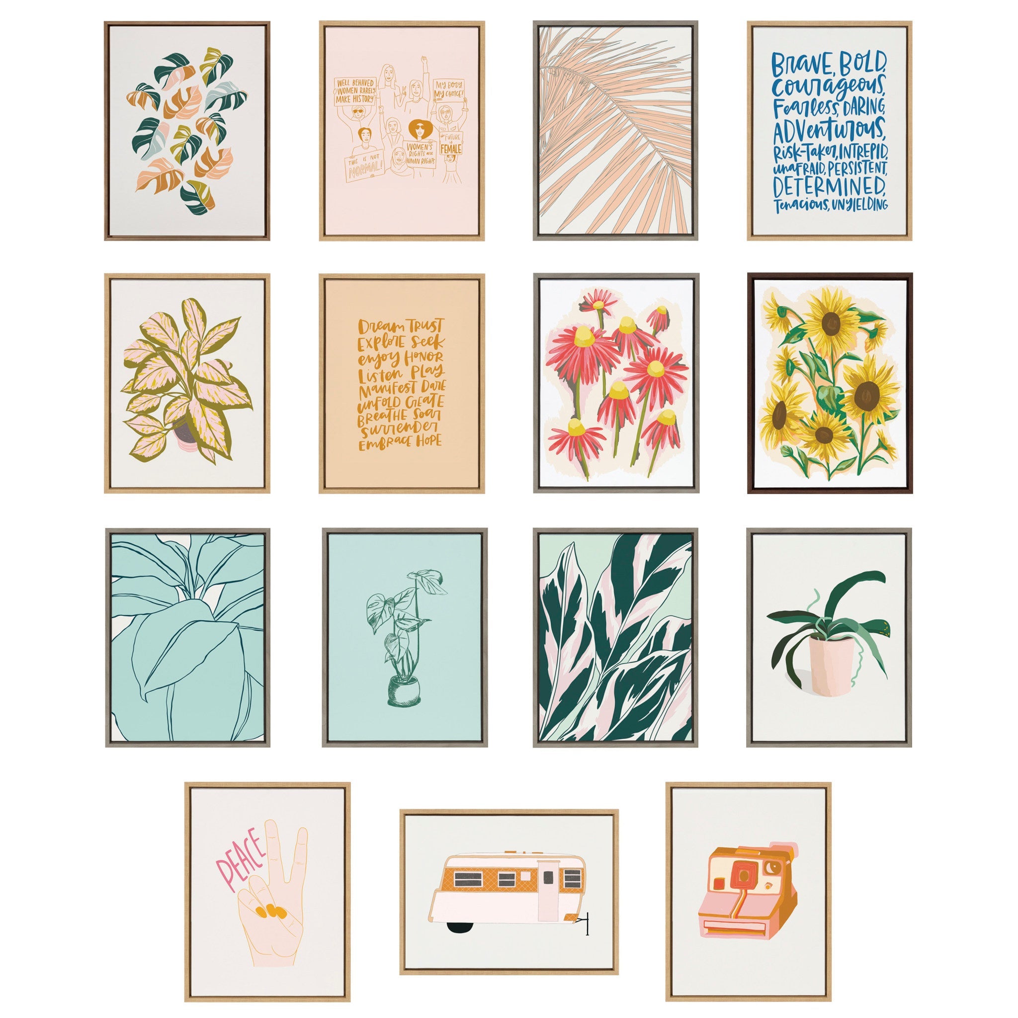 Sylvie Delight in the Moment 3 and 4 Framed Canvas by Alicia Schultz