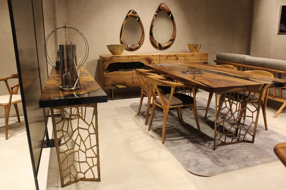 Voronoi Walnut & Resin Console Table