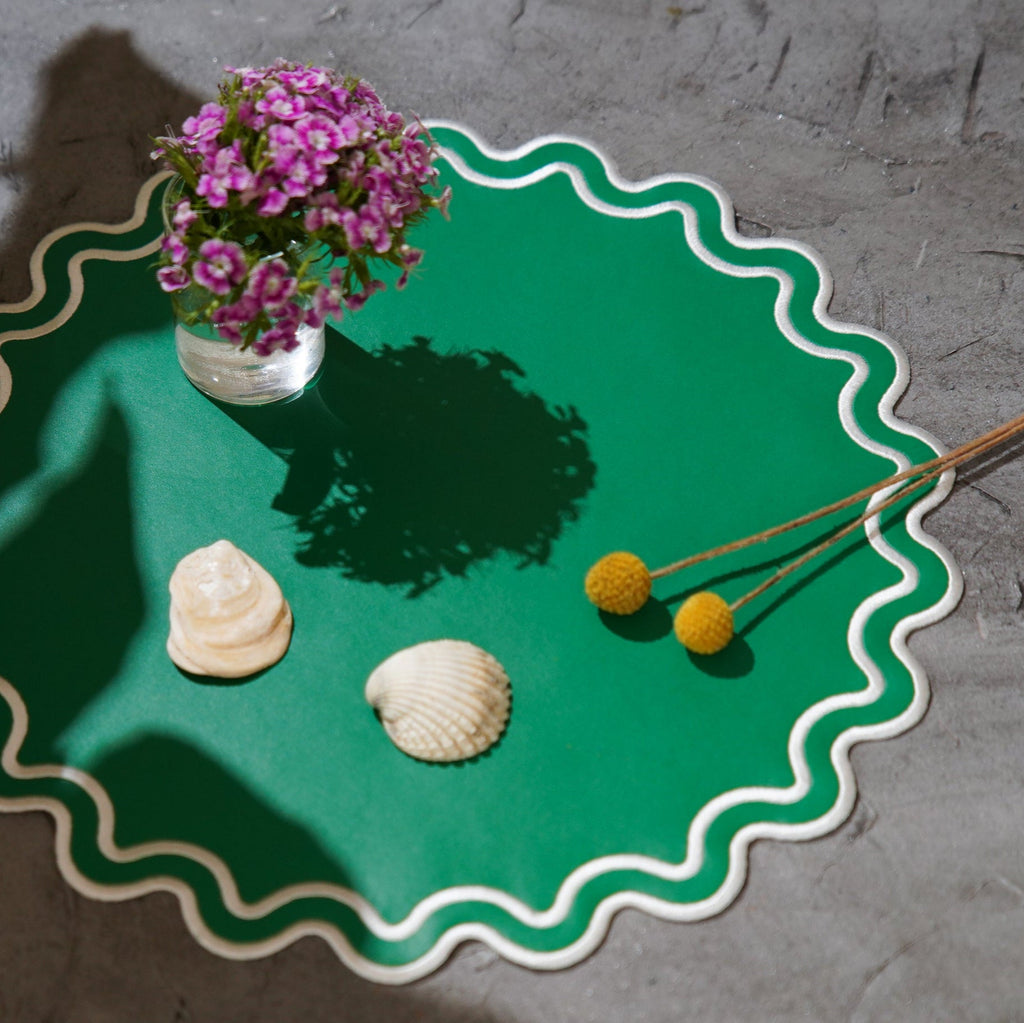 SOLACE GREEN FAUX LEATHER PLACEMAT (Set Of 4)
