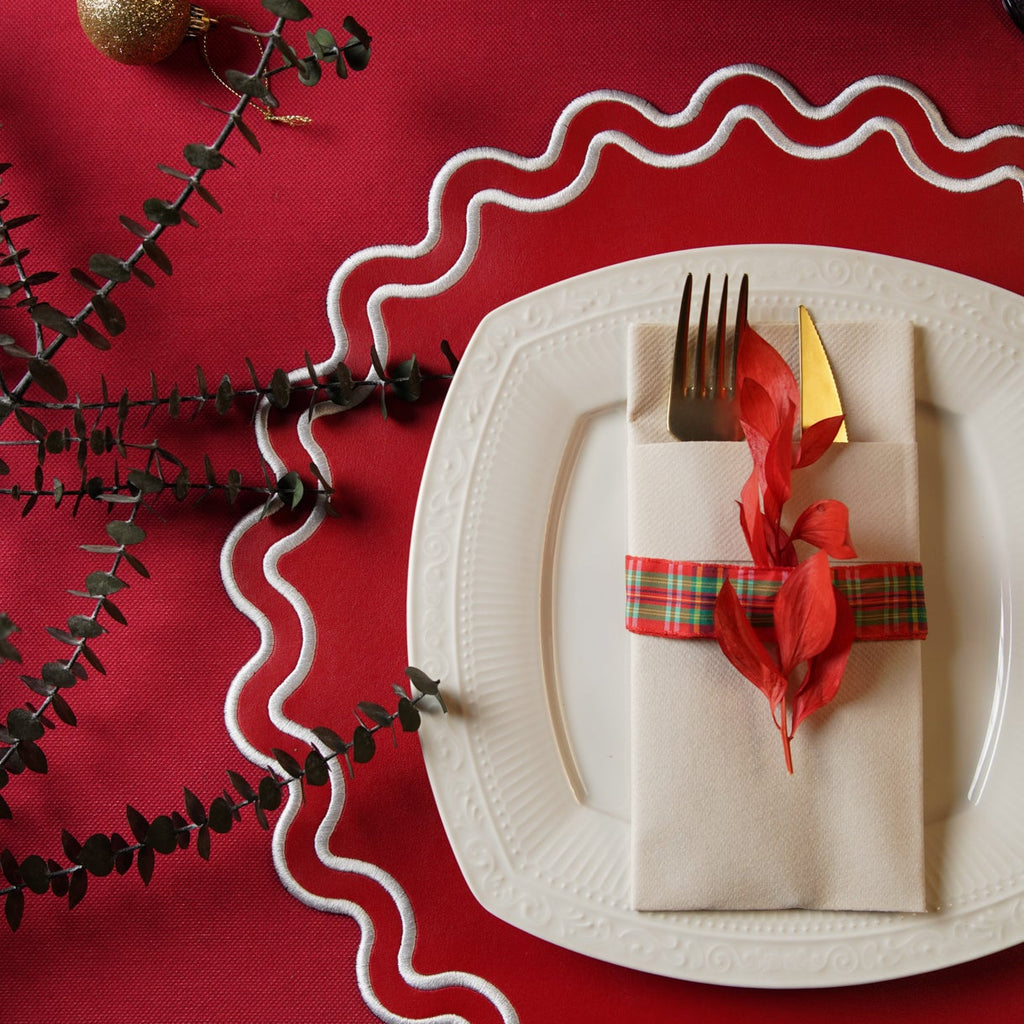SOLACE RED FAUX LEATHER PLACEMAT (Set Of 4)