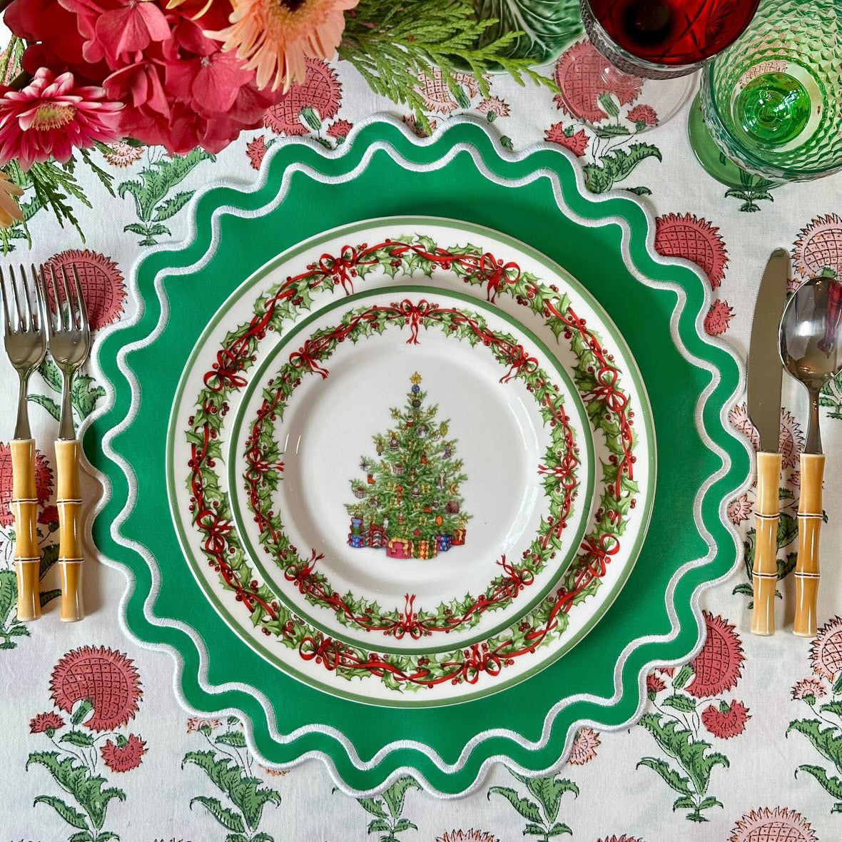 SOLACE GREEN FAUX LEATHER PLACEMAT (Set Of 4)