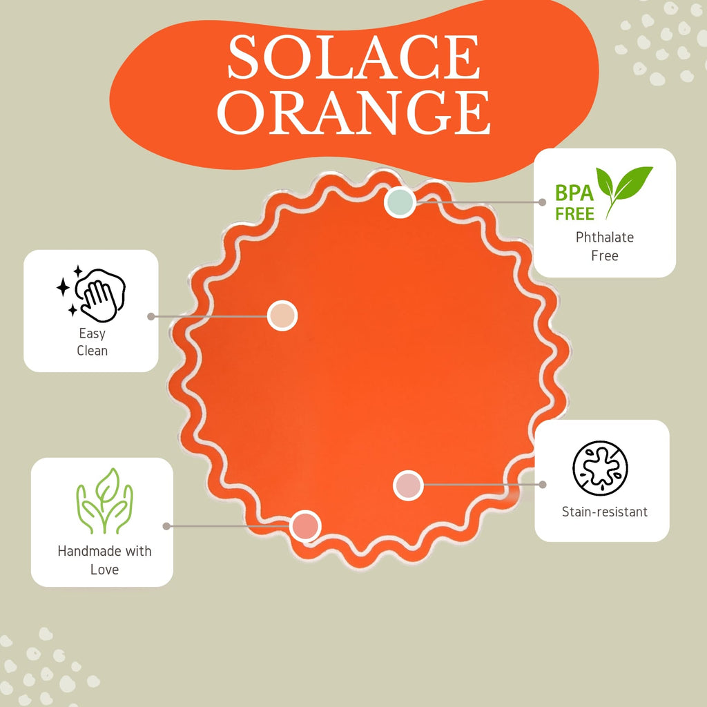 SOLACE ORANGE FAUX LEATHER PLACEMAT (Set Of 4)