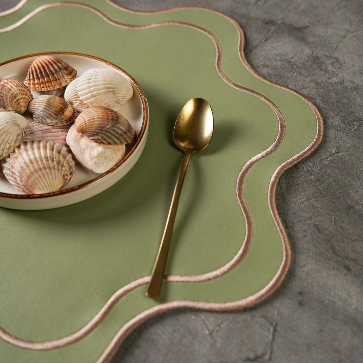 HAVEN LIGHT GREEN FAUX LEATHER PLACEMAT (Set Of 4)